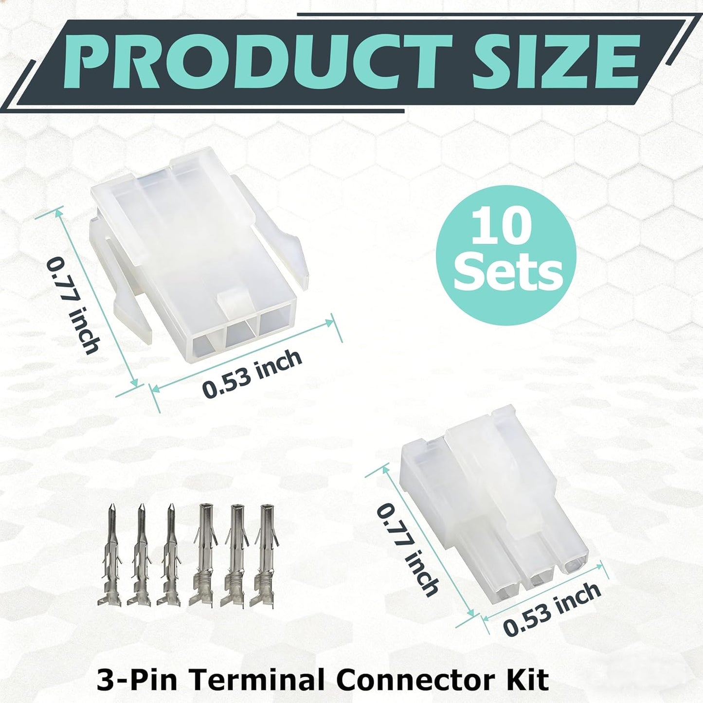 Kit conectores 3 pines comp Molex 10 kits a juego