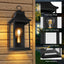 Farol pared exterior 16pulg aplique negro mate vidrio transparente