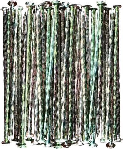 Estacas metal galvanizado espiral 6pulg 35uds exteriores