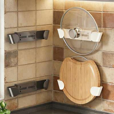 Organizador tapa olla pared gabinete 2 pzas color gris