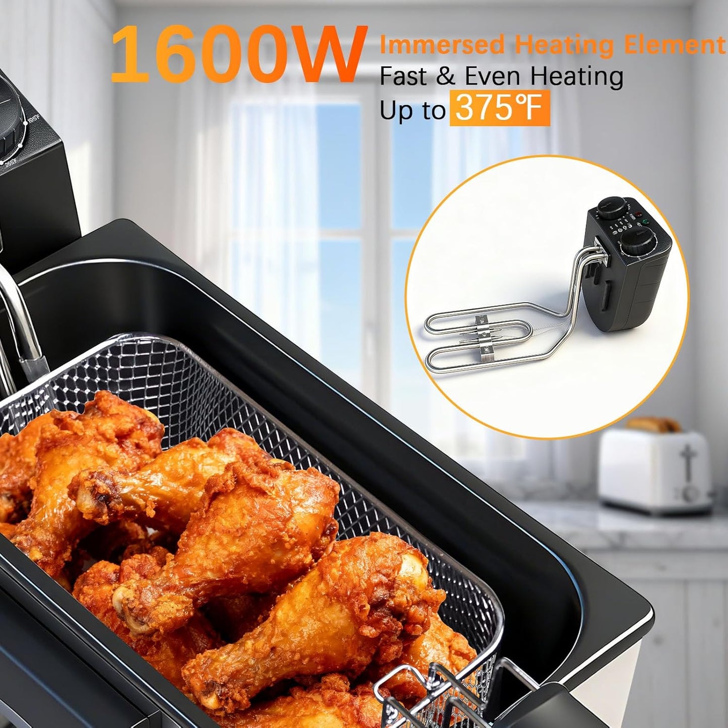 Fritadora 1600W con Cesta y Cocina al Vacío con Contenedor