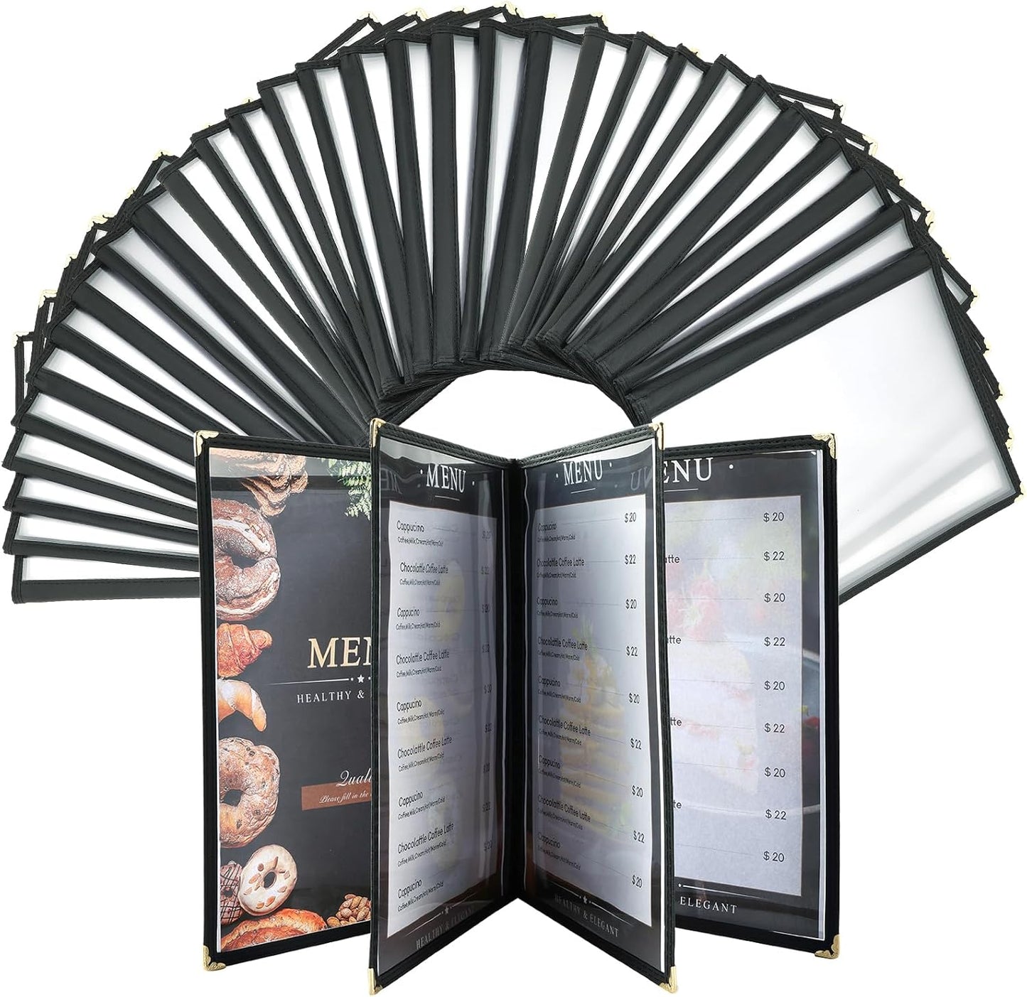 Fundas menú 8.5x11 pulg transparentes para café y restaurante