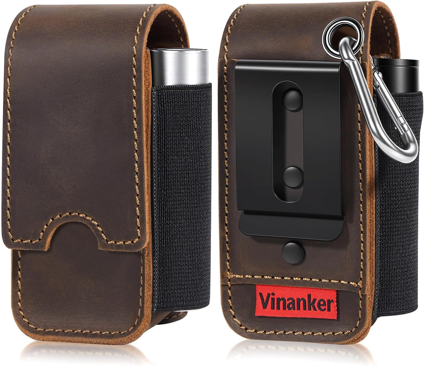 Funda cuero herramientas Leatherman organizador cinturón EDC marrón