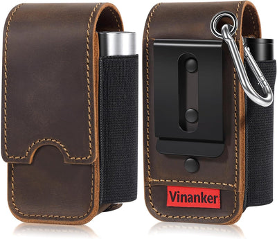 Funda cuero herramientas Leatherman organizador cinturón EDC marrón