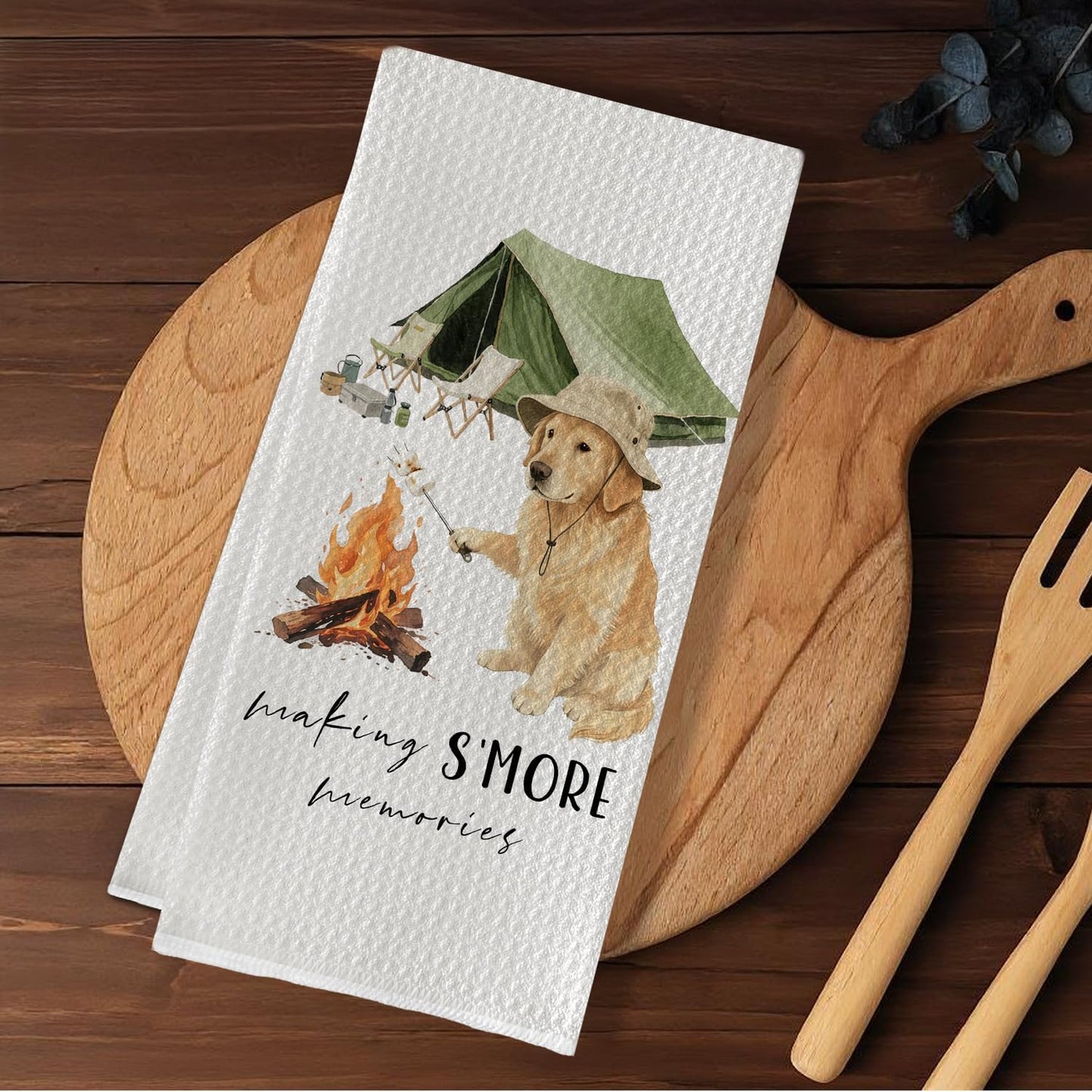 Toalla de cocina diseño perro dorado regalo para amantes de perros