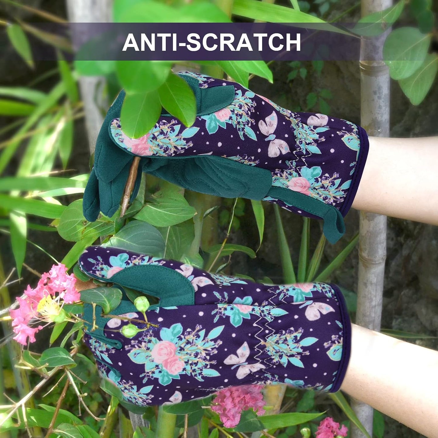 Guantes jardinería mujer cuero a prueba espinas