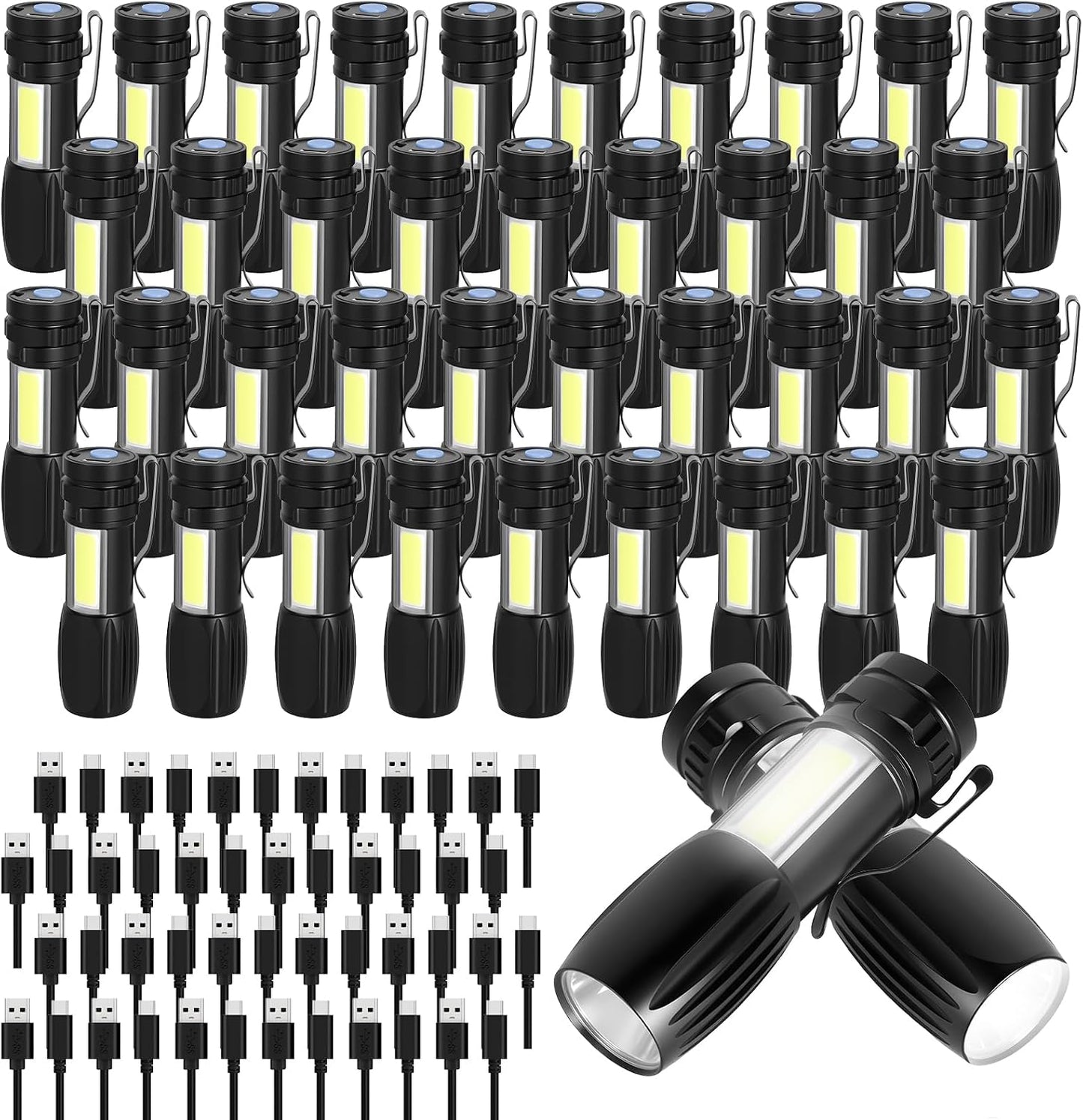 40 Linternas LED recargable con clip EDC para acampar