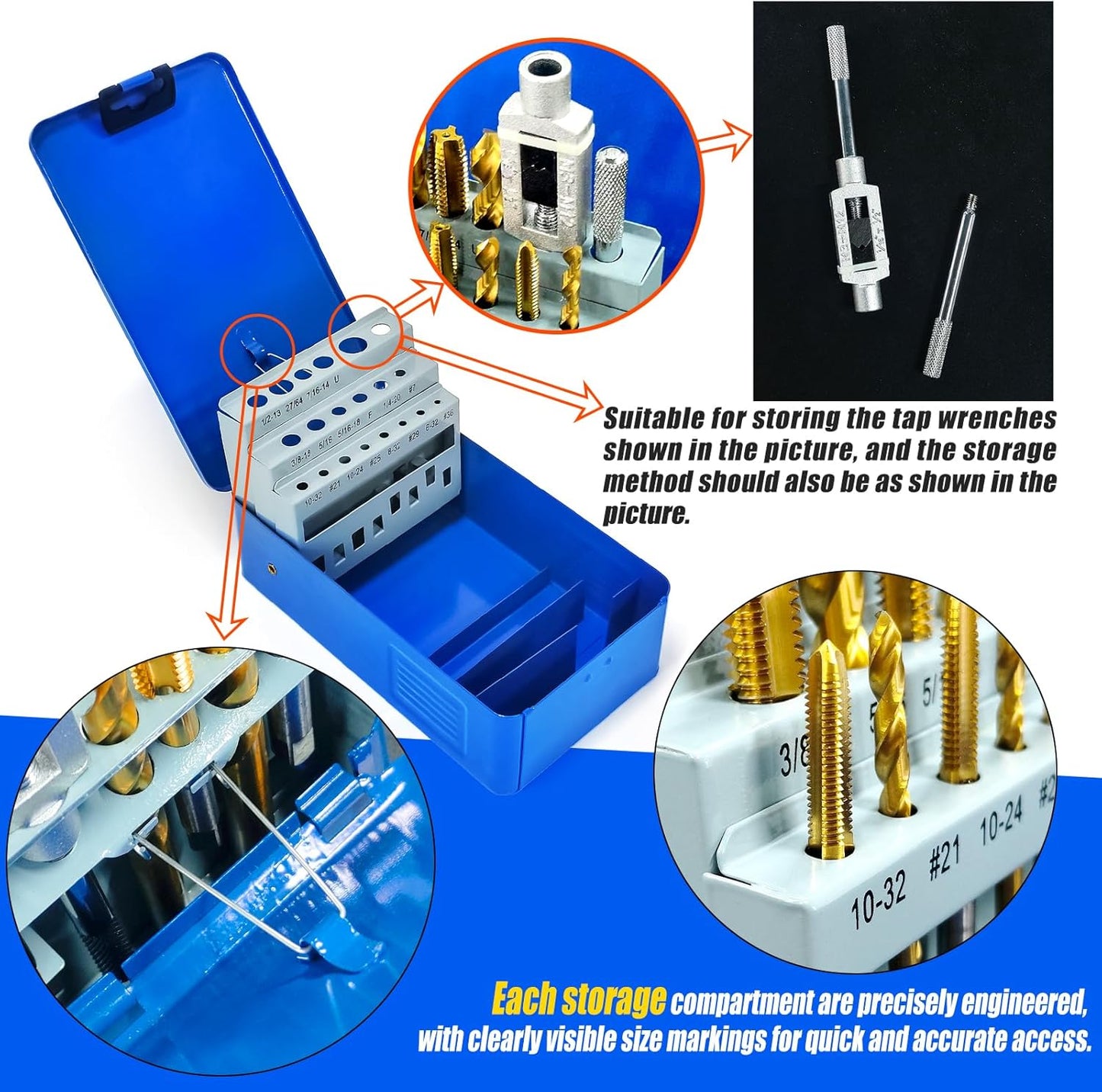 Caja indice brocas metal vacia 9 tamanos