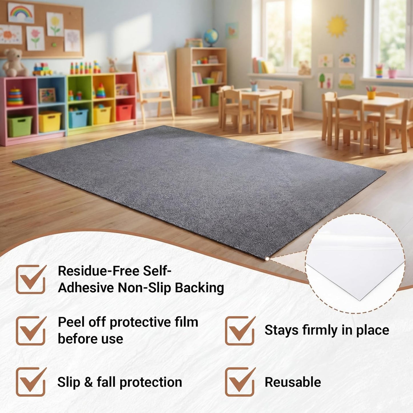 Tapete sensorial TPR 58x45pulg antideslizante absorbente