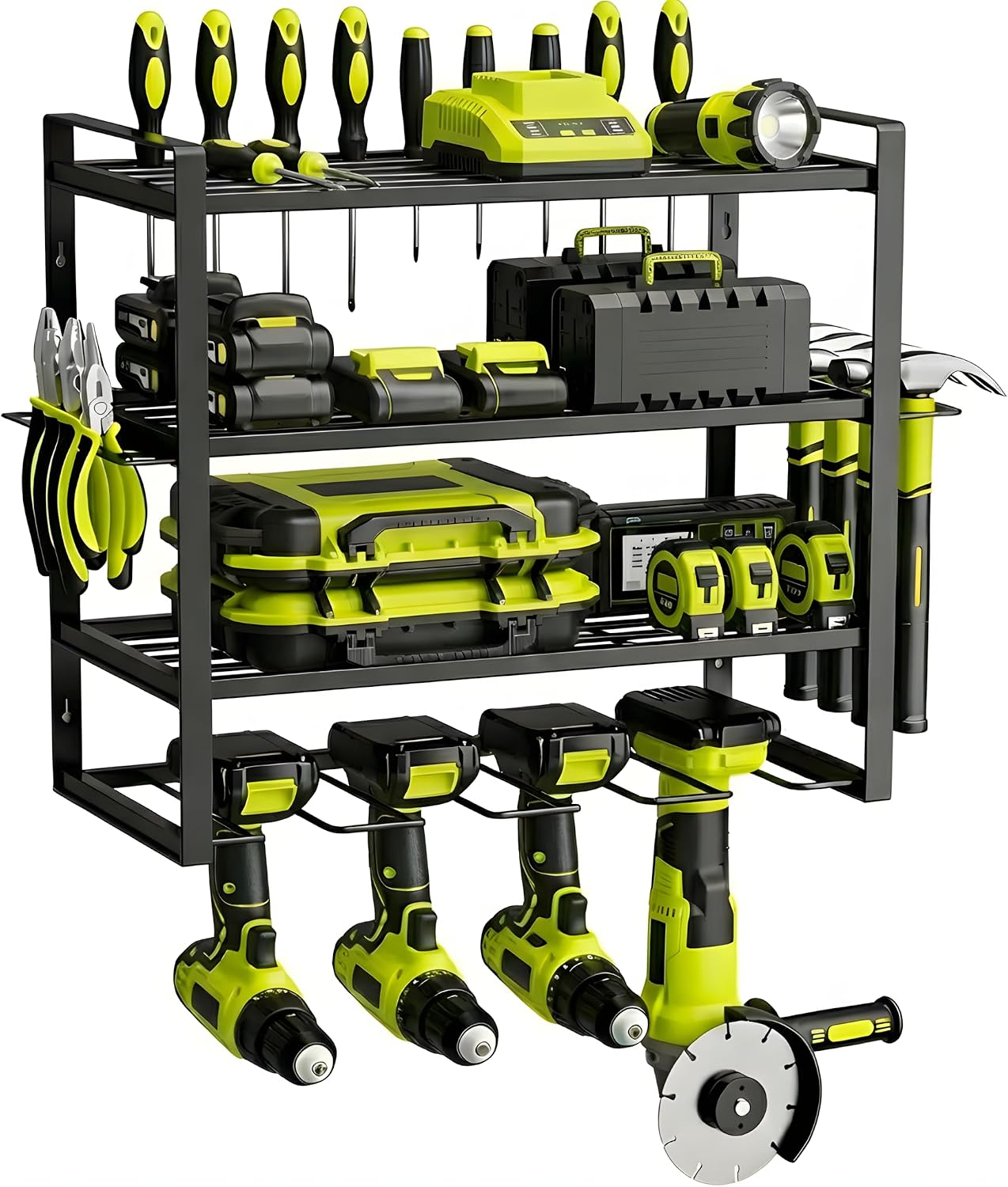 Organiz. herramientas eléctricas 4 taladros 4 capas
