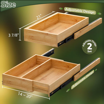 Organiz. gabinete expandible 14-20pulg cajones suaves pack 2