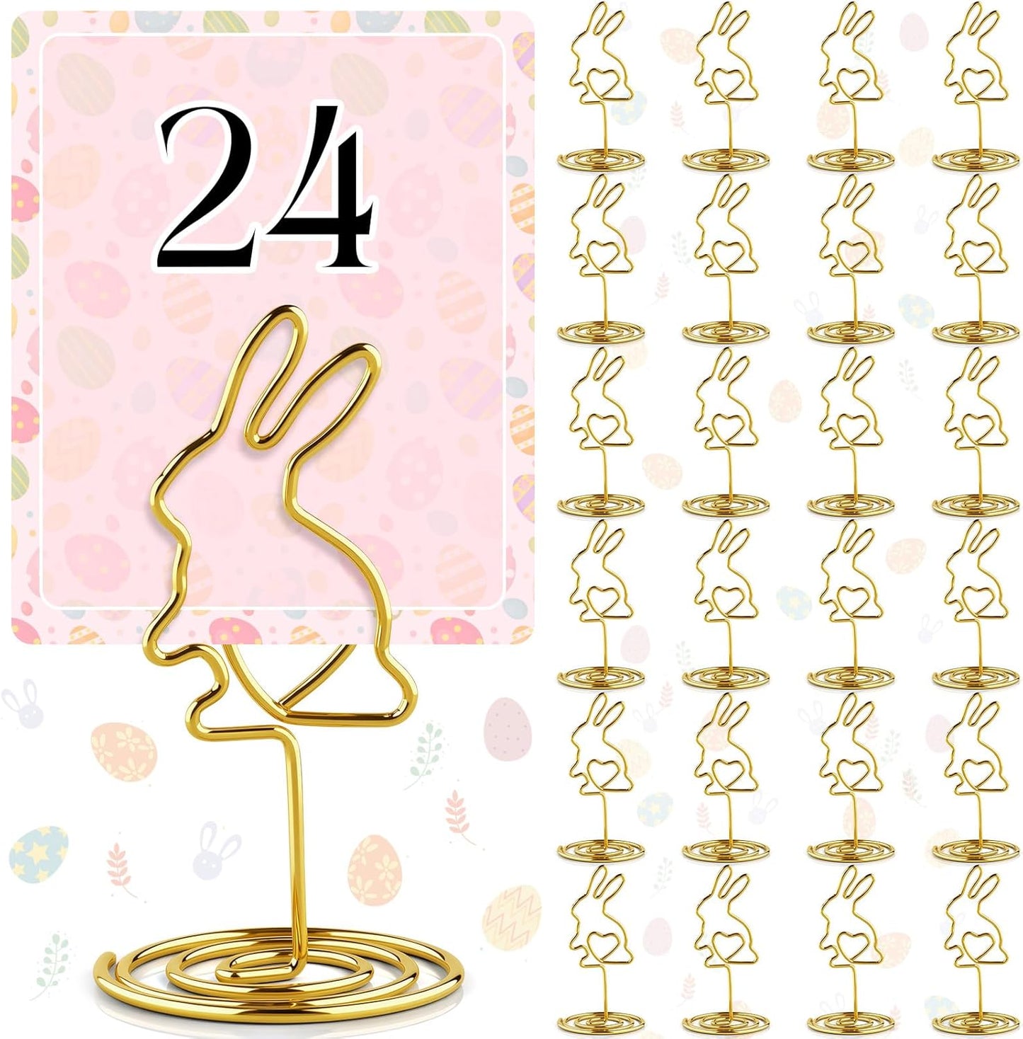 Tarjetas de conejo de Pascua y soportes para fiestas y competencias