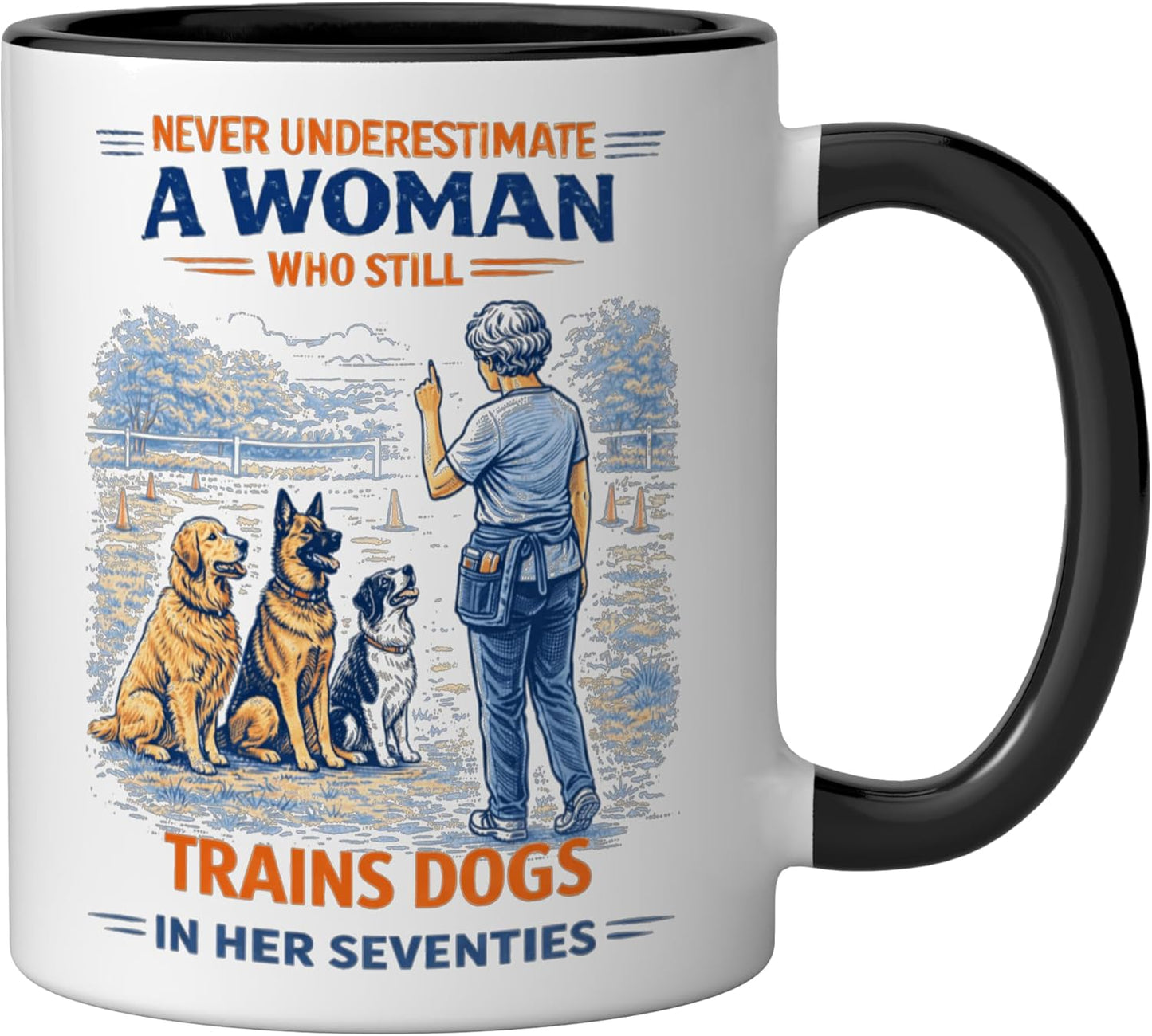 Taza Cerámica Mujer 70s Negro/Blanco