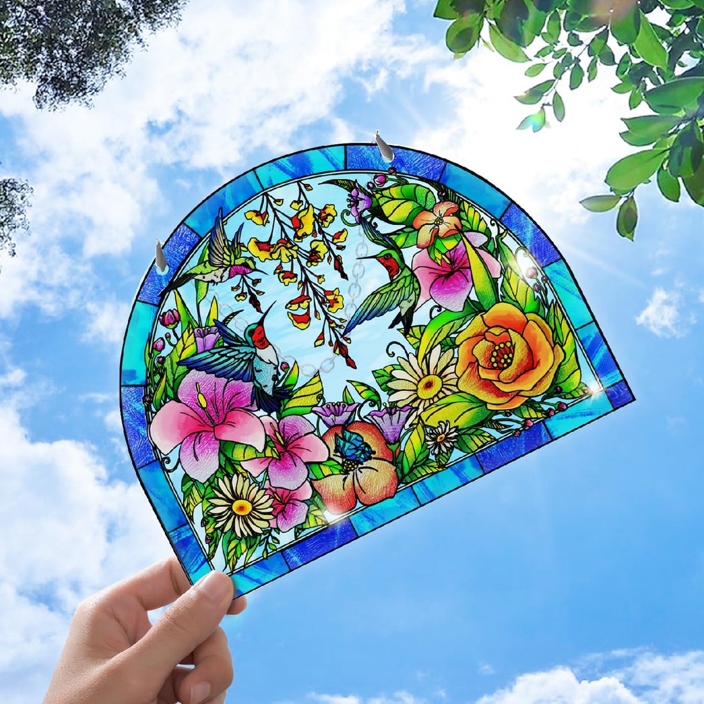 Atrapasoles cristal colibrí vitral para ventana regalo únicos