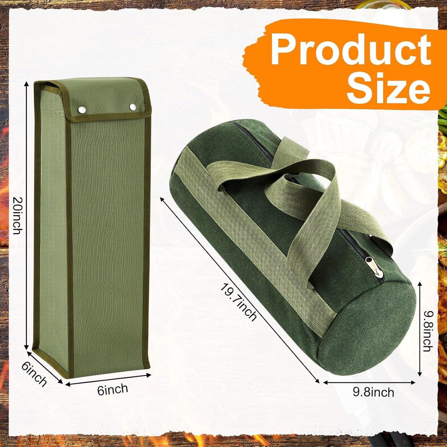 Bolsa almacenamiento parrilla 20pulg impermeable camping