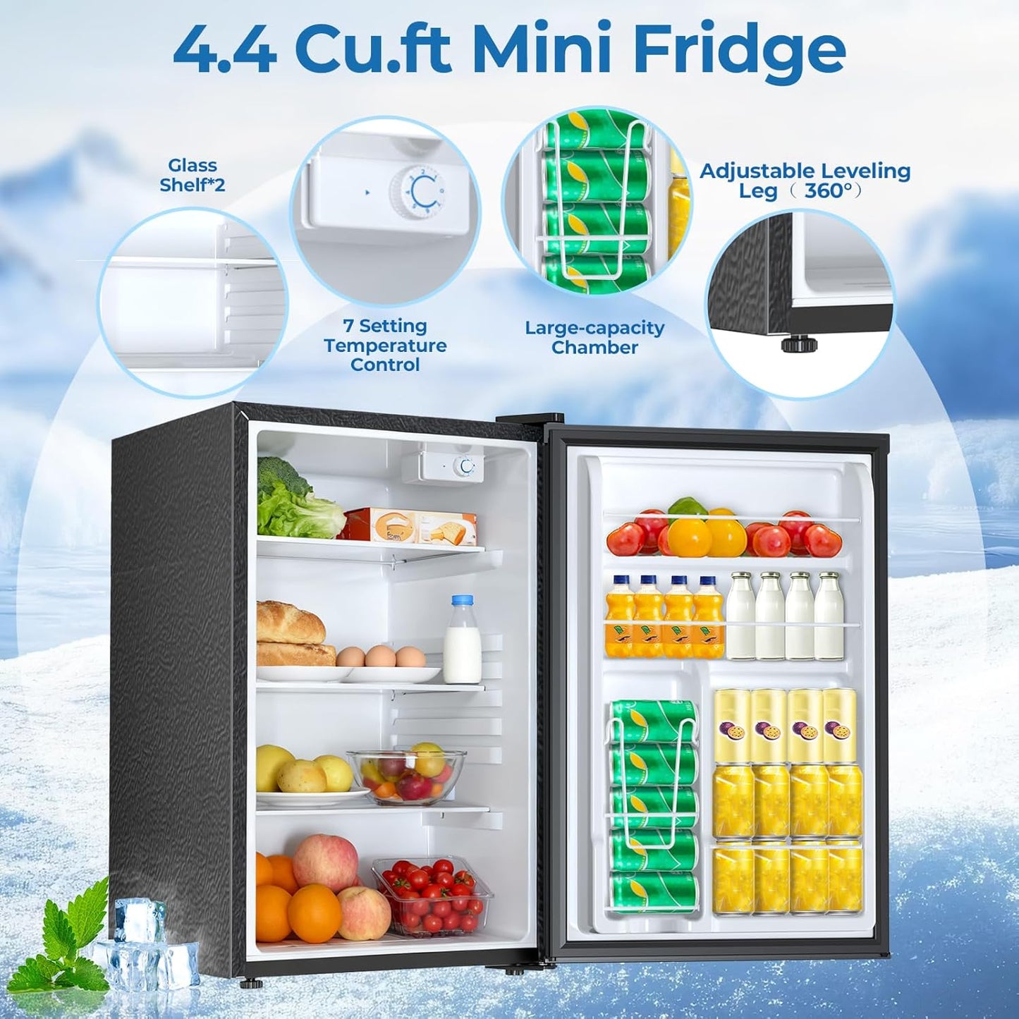 Refrigerador Compacto 4.4pies3 Unica Puerta Negro