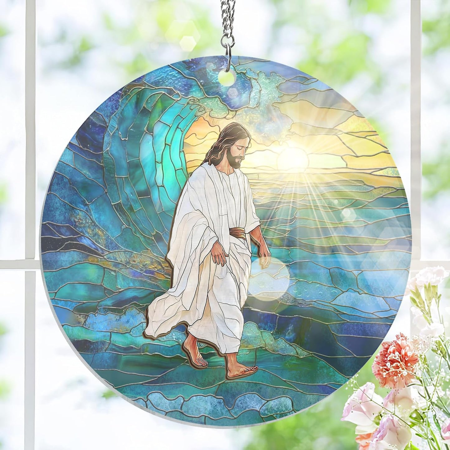 Atrapasoles cristianos para mujer 8pulg decoración católica