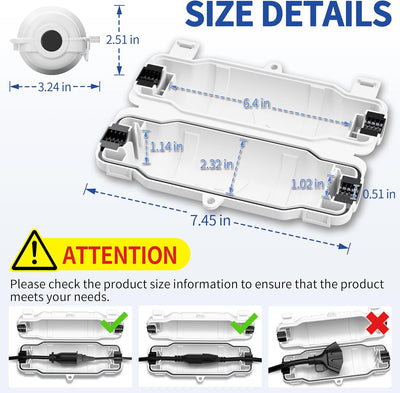 Paquete 3 cubiertas seguridad cable extensión IP54 impermeable