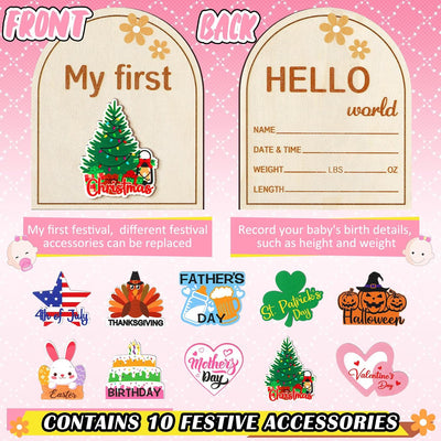 23 Tarjetas Hitos Bebé Letreros Madera San Patricio