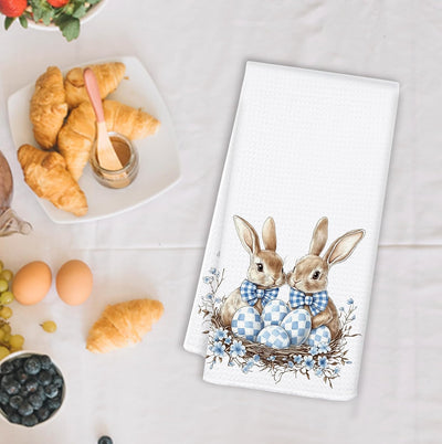 Toallas de cocina con huevo de Pascua azul coqueta para baño de niñ