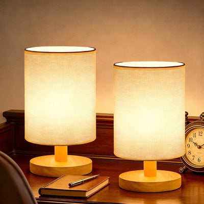2 Lámparas Tela Modernas Mesita Noche Decorativa Minimalista