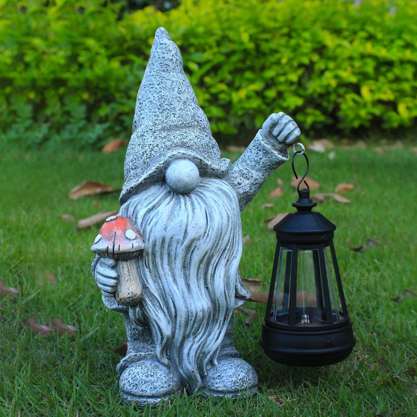 Estatua gnomo farol solar para jardín regalo mamá