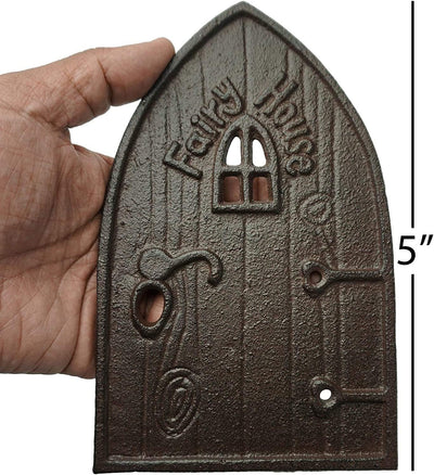 Puerta hadas hierro fundido color marrón antiguo 5pulg