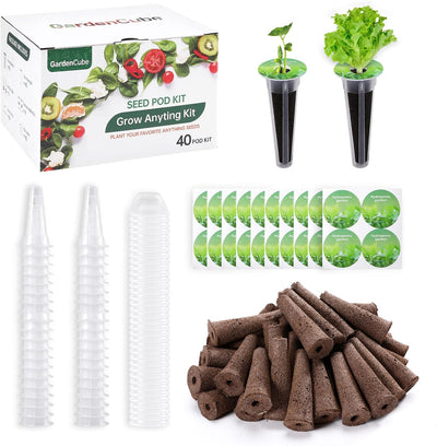 Kit 160 vainas hidropónicas con esponjas cestas cúpulas