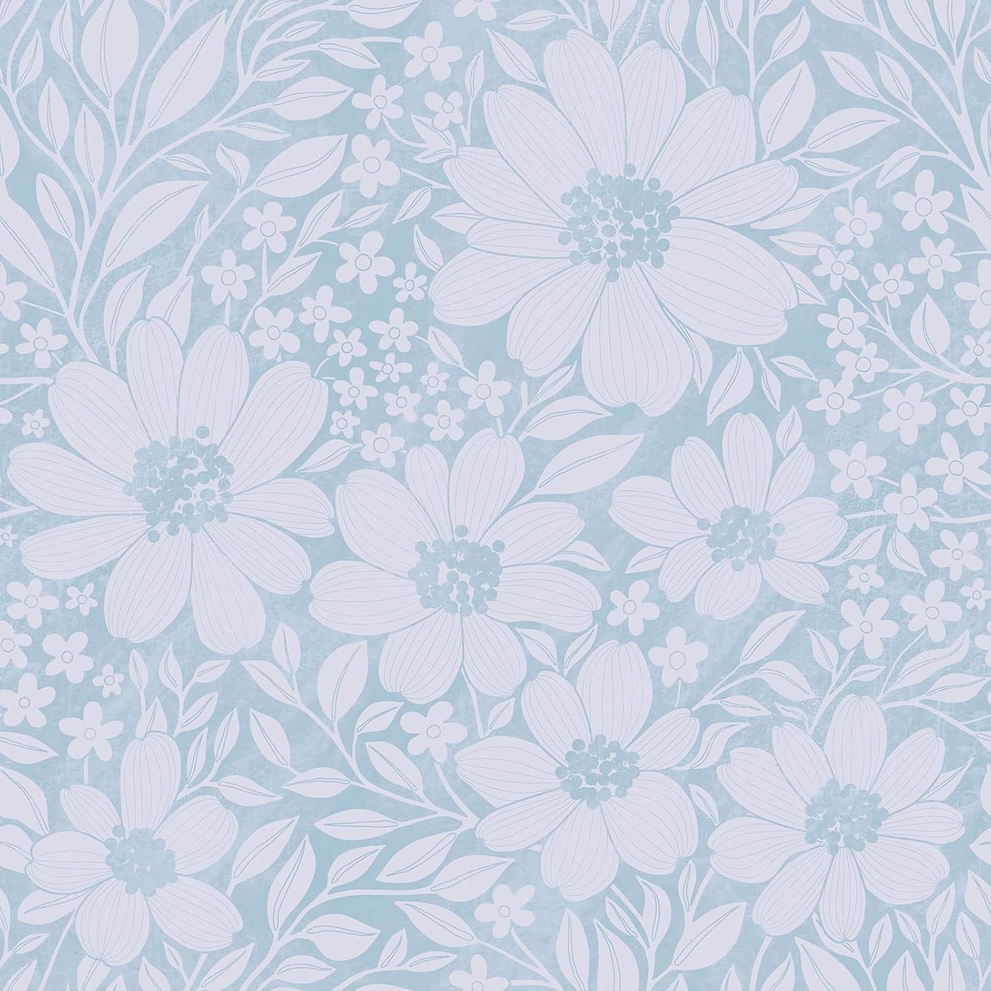 Papel Tapiz Floral Azul Claro Autoadhesivo 12x118pulg