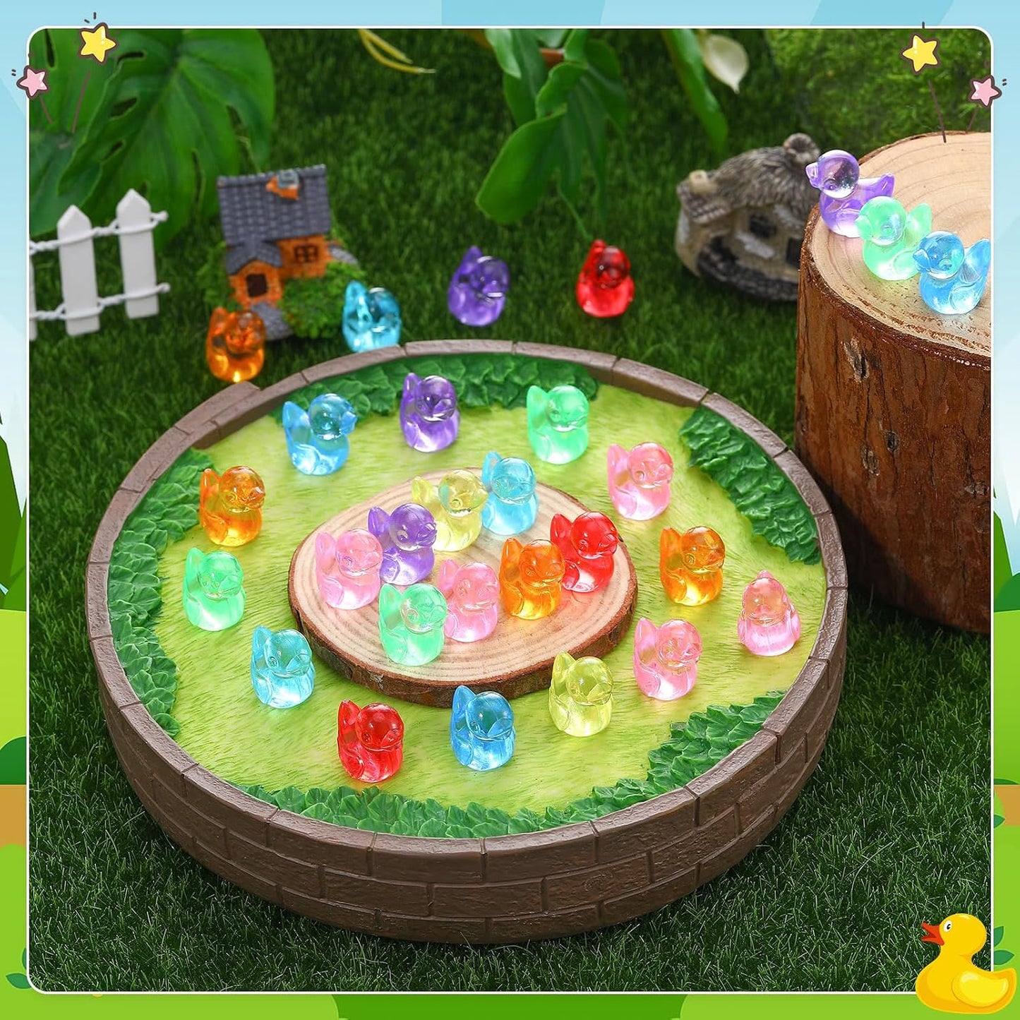 Mini patos resina 8.82oz decoración muñecas jardín hadas