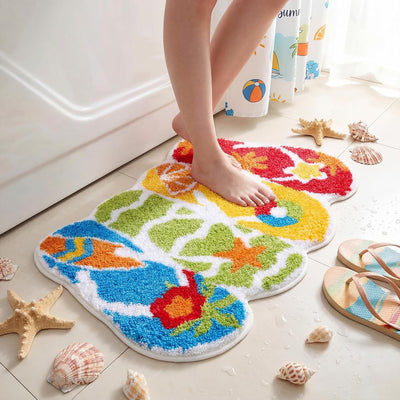 Alfombra baño verano 17x29pulg colorida antideslizante