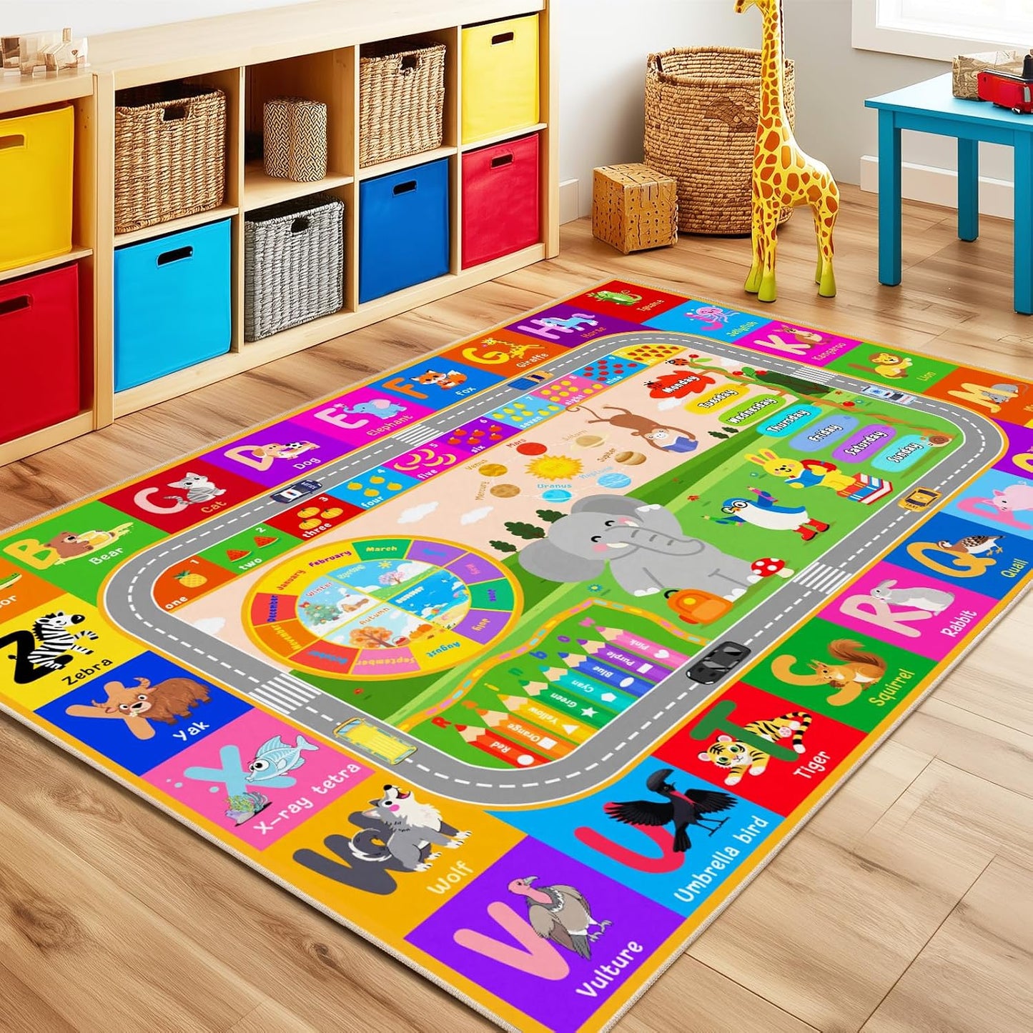 Alfombra educativa para niños dormitorio 4x5 lavable