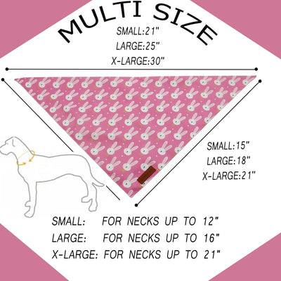 Bufanda reversible conejo rosa rayas para perros 2uds