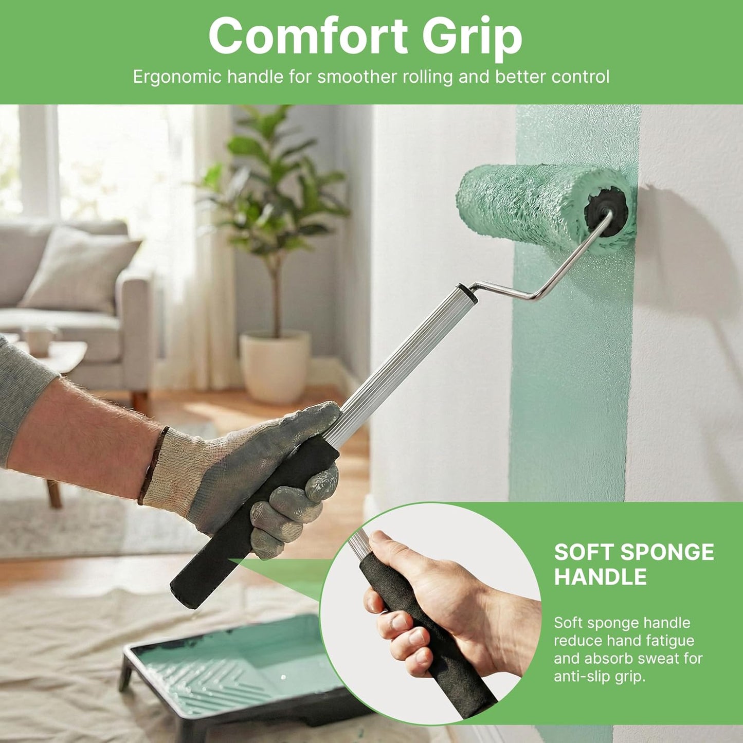 Marco rodillo pintura extensible 20.5-33pulg ajustable