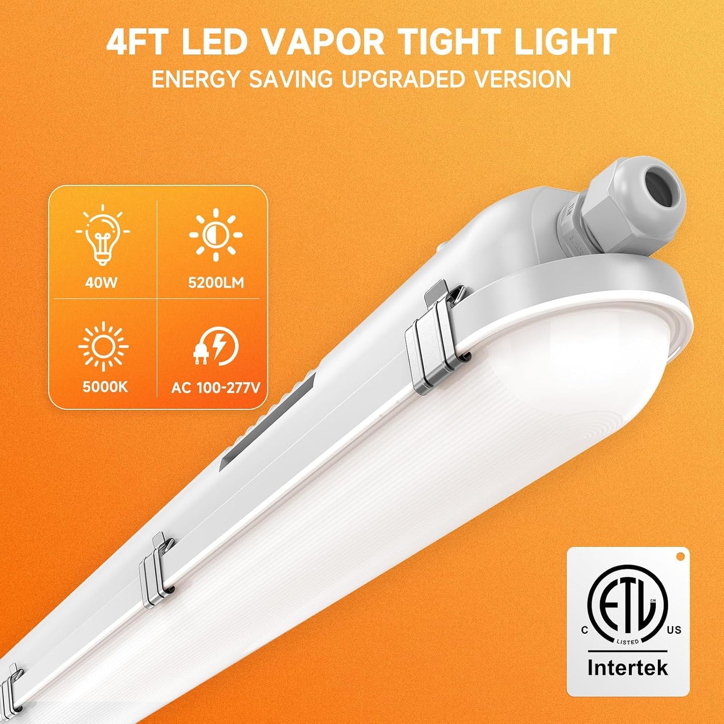 Accesorio LED IP65 4ft 40W 5000K para almacenes