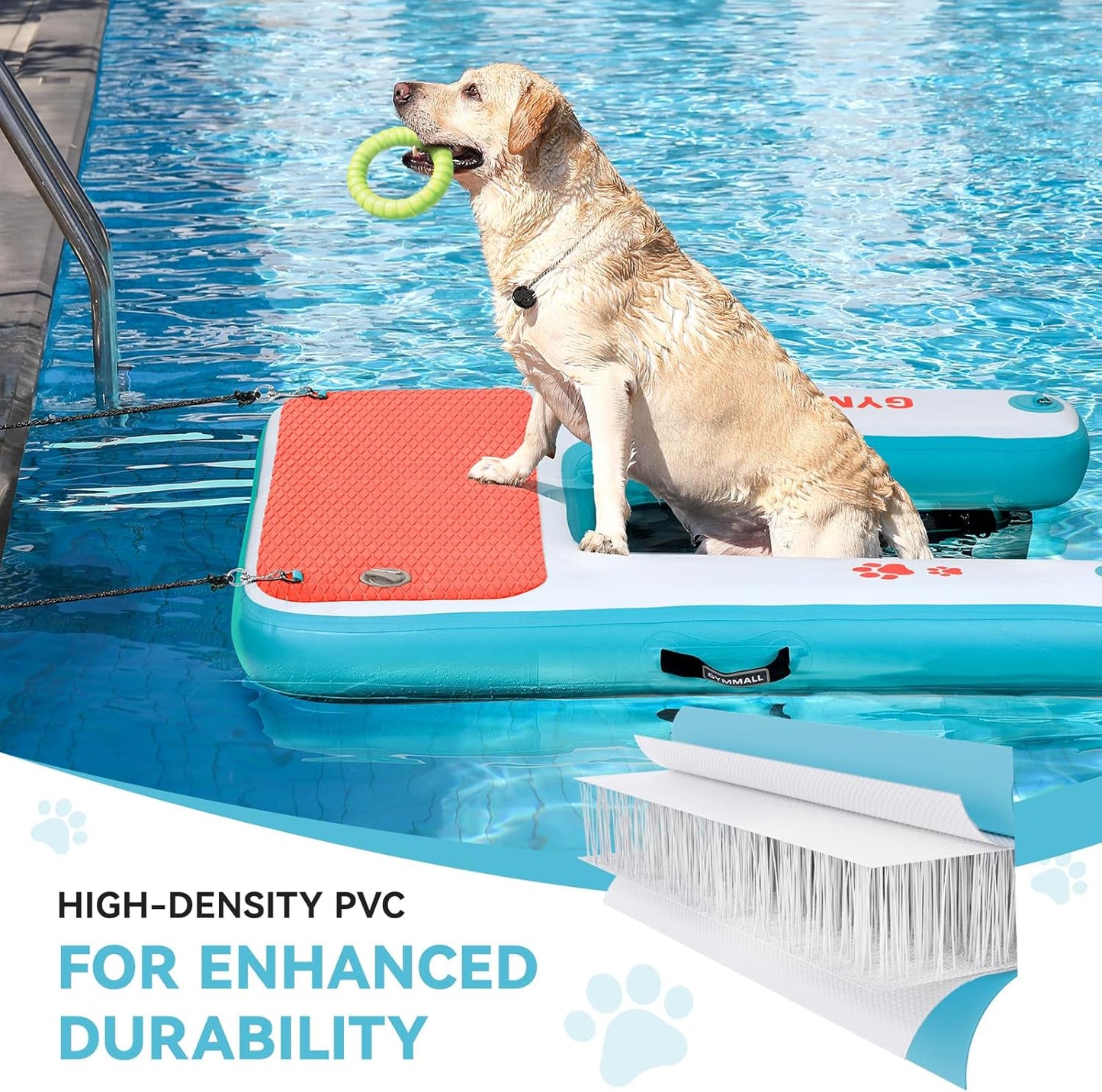 Rampa agua perros 47x40pulg flotante inflable antideslizante
