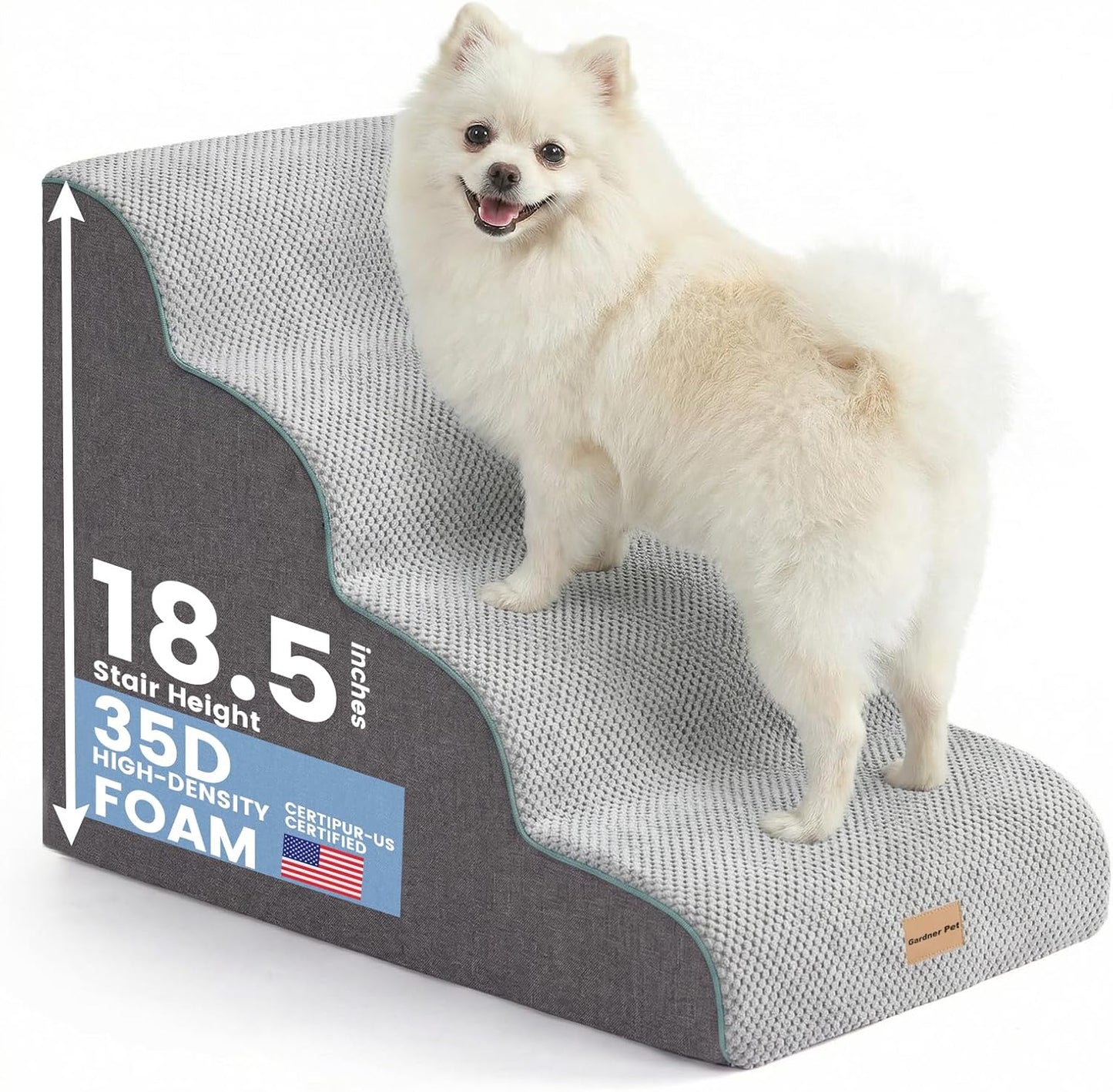 Escaleras 4 escalones para perros 18.5pulg curvadas