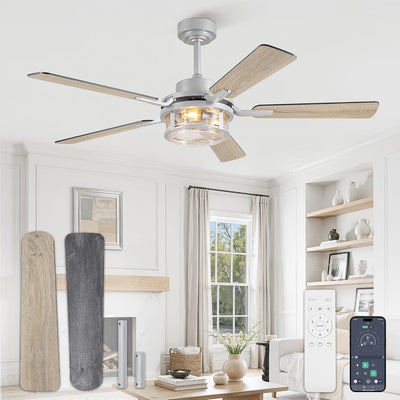 Ventilador techo 52pulg luz control remoto motor CC