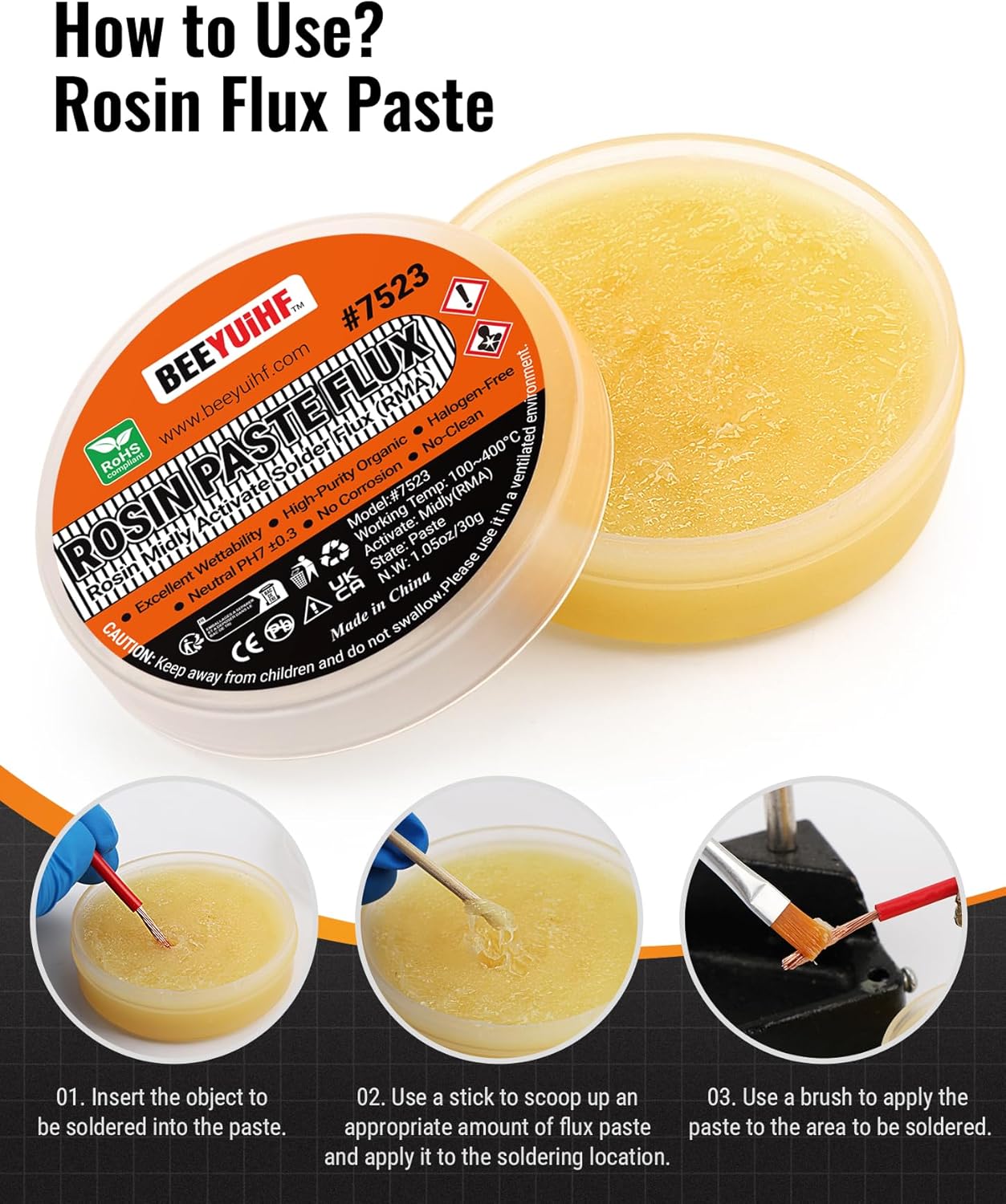 Fundente soldadura 2 frascos 1.41oz para SMD BGA PCB