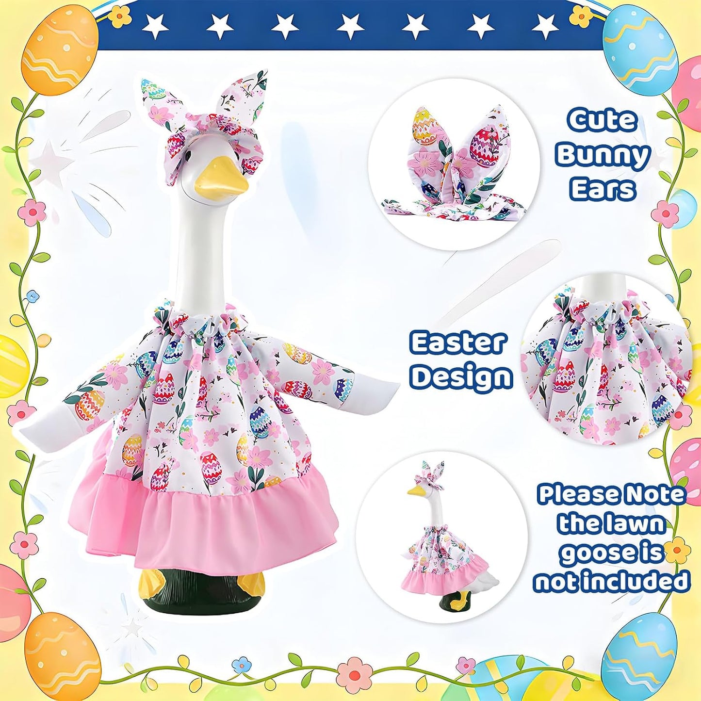 Ropa ganso Pascua 23pulg falda volantes rosa diadema conejo