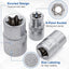 Set 14pcs zócalos E-Torx Star 1/4-3/8-1/2" acero CR-V cromo mate
