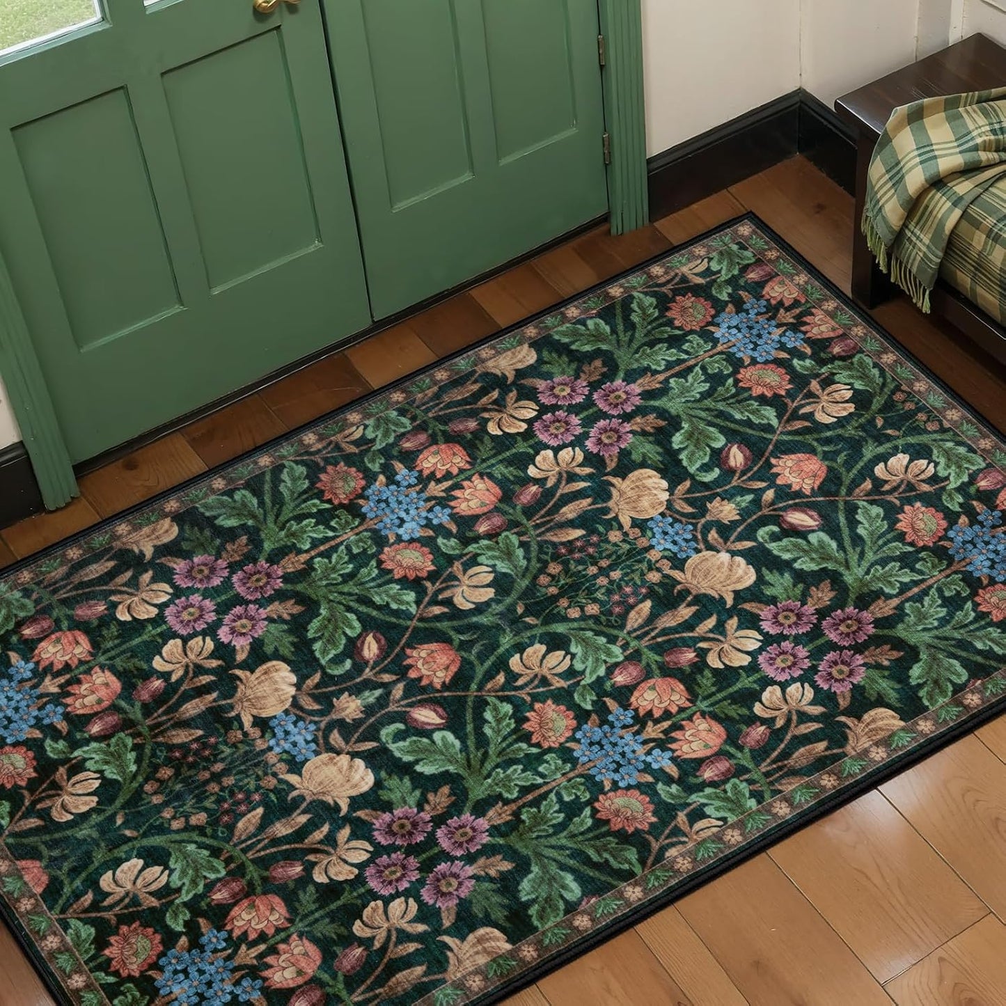 Alfombra entrada 2x4pulg antideslizante suave bohemio
