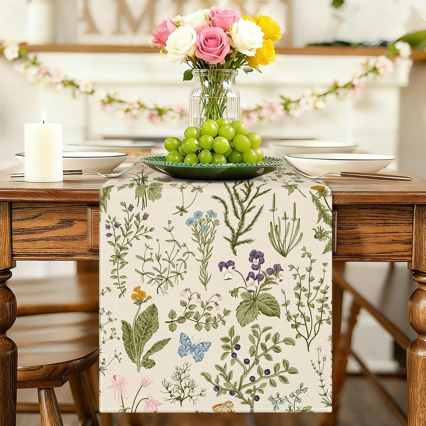 Camino mesa floral primavera verano 13x72