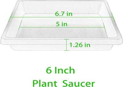 4 Pzas Platillos Cuadrados 6pulg para Macetas Interiores Exteriores
