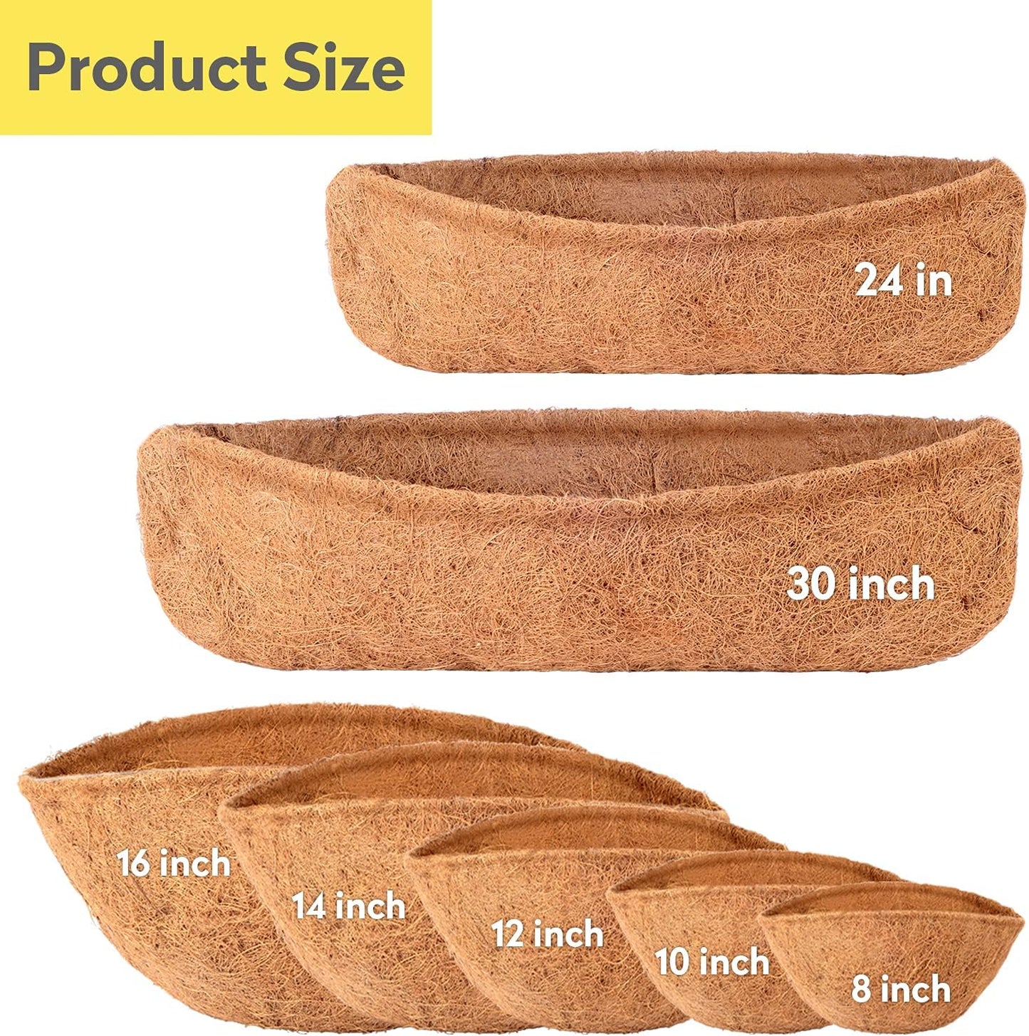 Forro fibra coco 14pulg para cesta colgante jardin