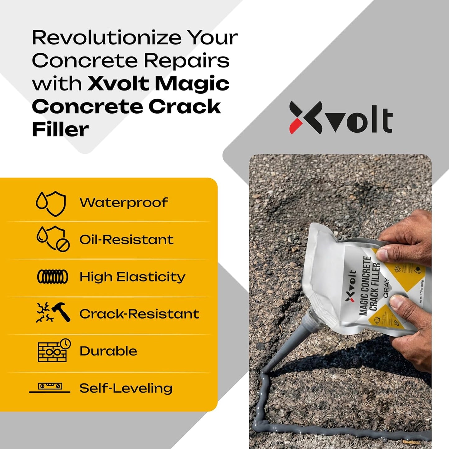 Sellador autonivelante para grietas en hormigón patio