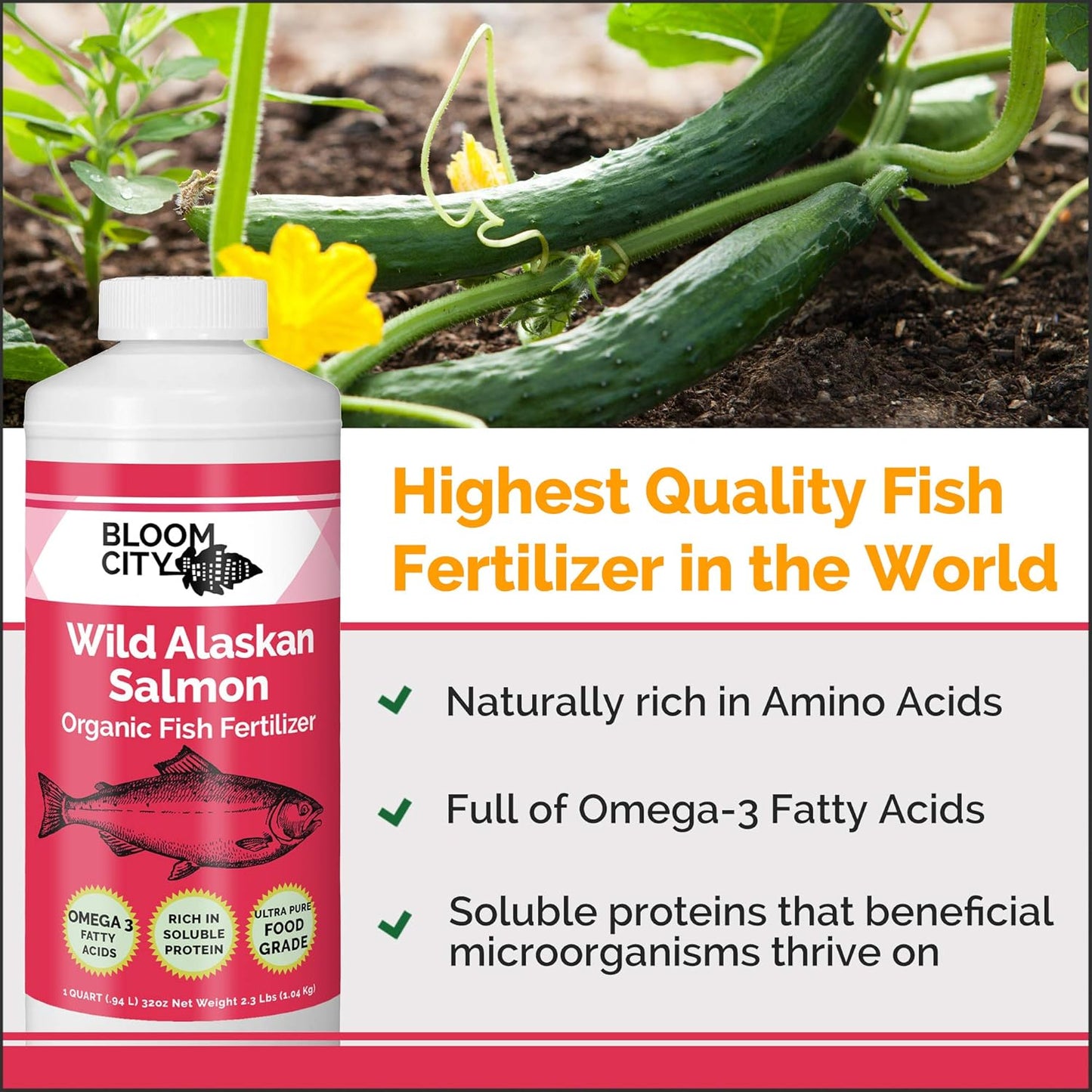 Fertilizante orgánico pescado y vegetal para raíces 32oz
