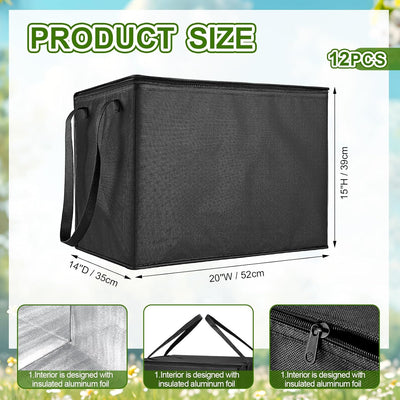Pack 12 Bolsas Aisladas Extra Grandes 20x15x14pulg Con Cremallera