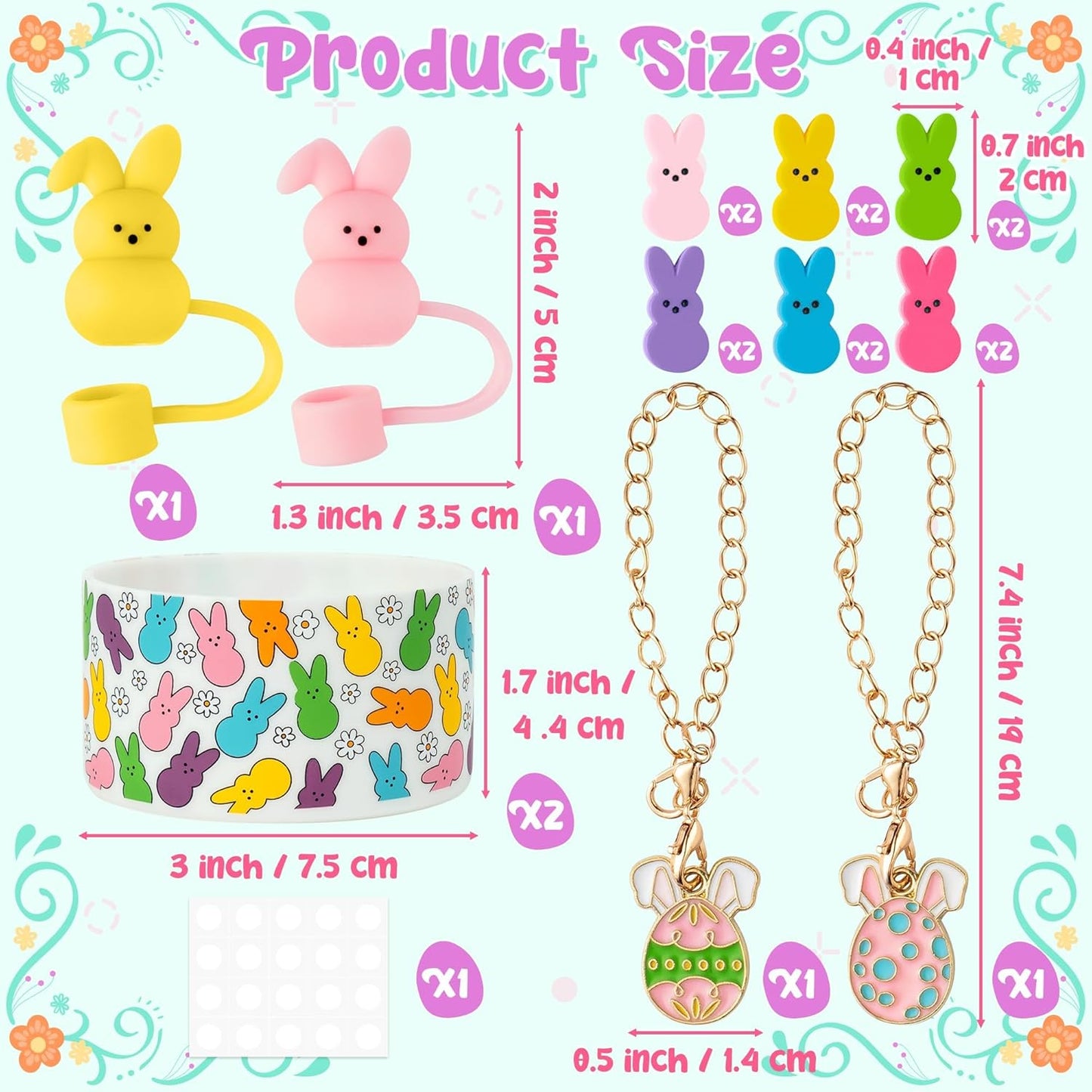 Accesorios para tazas de conejo de Pascua con botas de silicona Peep