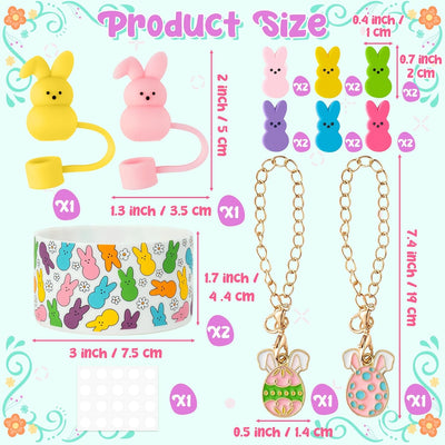 Accesorios para tazas de conejo de Pascua con botas de silicona Peep